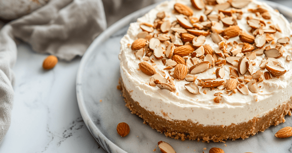 Cheesecake alla crema di mandorle e cioccolato bianco