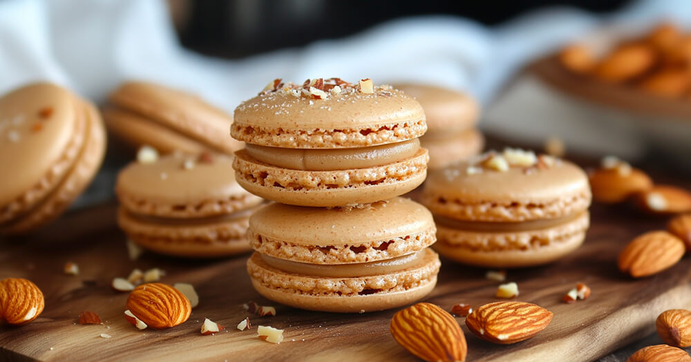 Macarons perfetti con mandorle pelate italiane