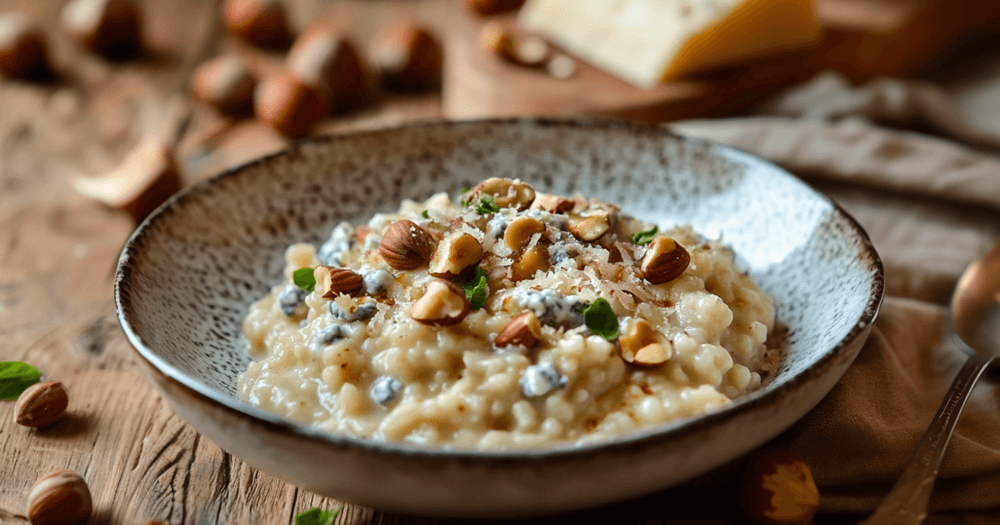 Risotto alle nocciole tostate e gorgonzola