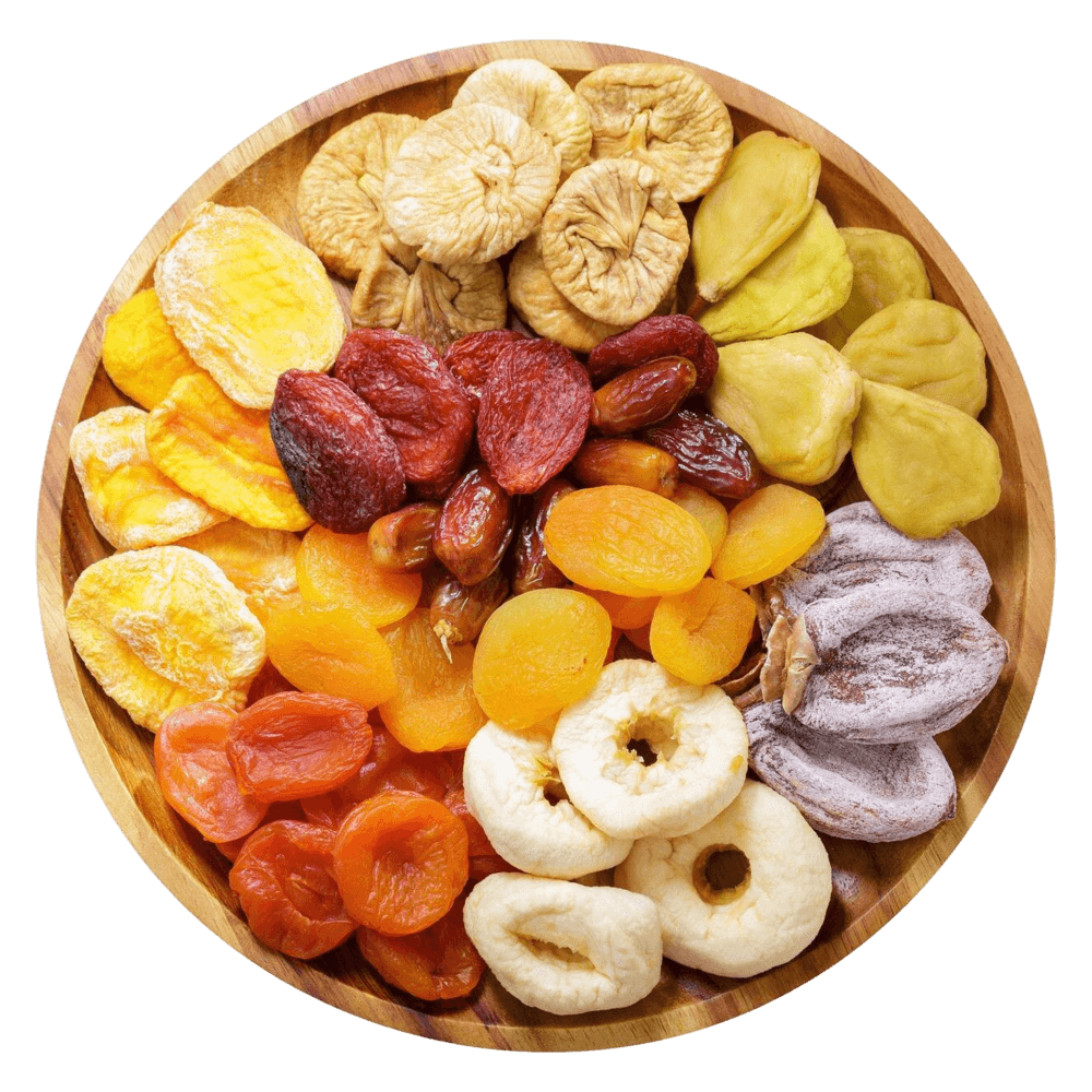 fichi, albicocche, datteri, mele e mango.